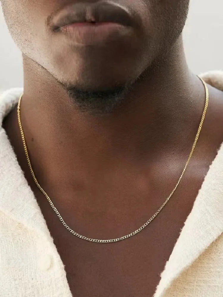 Peris Gems Men Stainless Steel Basic Chain Necklace Titanium Steel Jewelry Cuban Chain For Women Men Stainless Steel Basic Chain Necklace Titanium Steel Jewelry Cuban Chain For Women SHEIN Amazon Temu