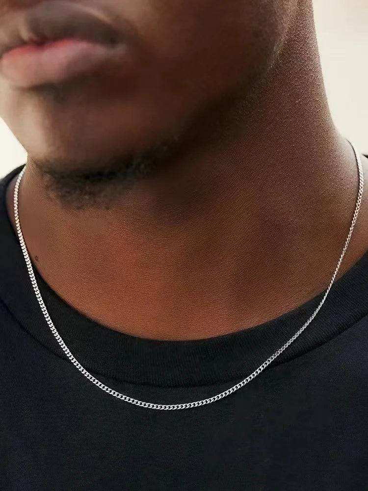 Peris Gems Men Stainless Steel Basic Chain Necklace Titanium Steel Jewelry Cuban Chain For Women Men Stainless Steel Basic Chain Necklace Titanium Steel Jewelry Cuban Chain For Women SHEIN Amazon Temu