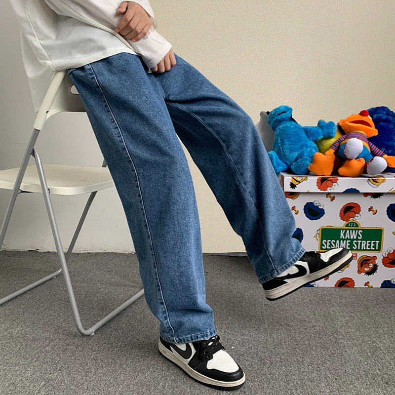 Peris Gems Men Streetwear Baggy Jeans - Men Leg Jeans Black Light Blue SHEIN Amazon Temu