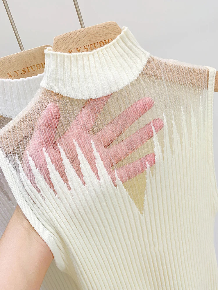 Peris Gems Mesh Knitted Top Women Y2K Tank Top Half Neck Vest Female Sleeveless Sweater Chic Cut Out Streetwear Solid Skinny Tube Top Mesh Knitted Top Women Y2K Tank Top Half Neck Vest Female Sleeveless Sweater Chic Cut Out Streetwear Solid Skinny Tube Top SHEIN Amazon Temu