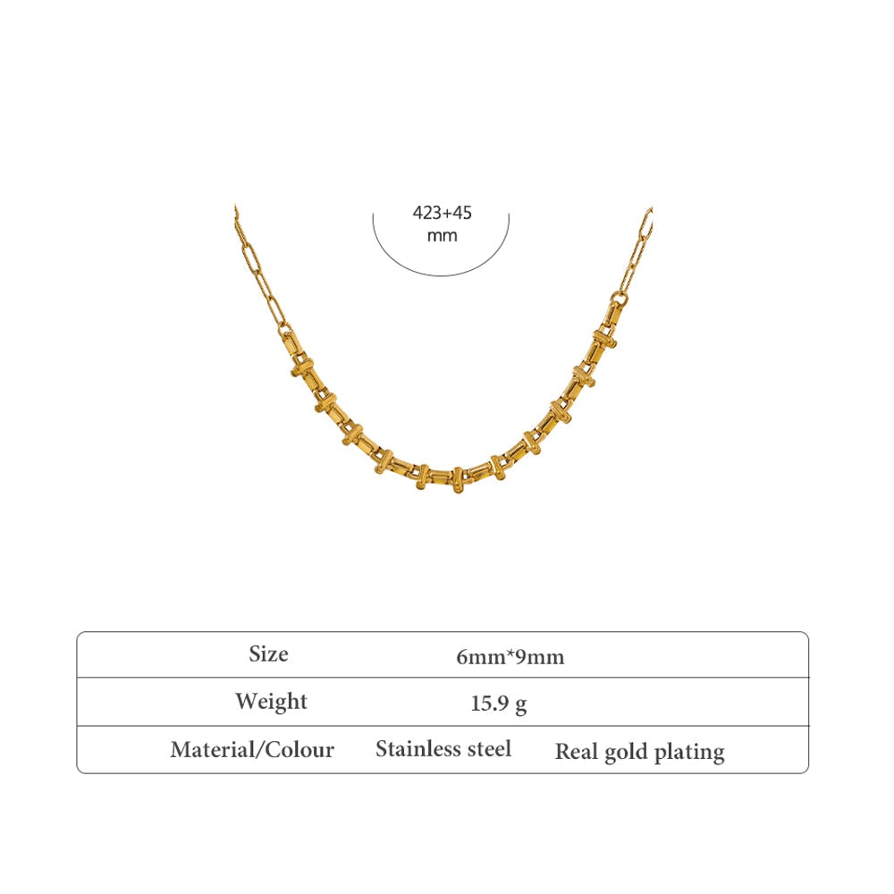 Peris Gems Metal 18K Plated Short Chain Choker Necklace for Women | Gold Stainless Steel Jewelry SHEIN Amazon Temu