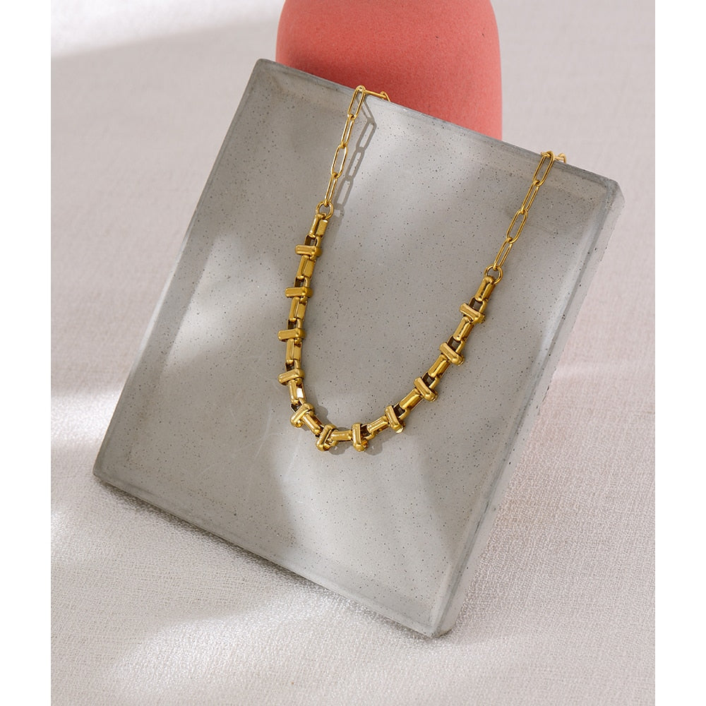 Peris Gems Metal 18K Plated Short Chain Choker Necklace for Women | Gold Stainless Steel Jewelry SHEIN Amazon Temu