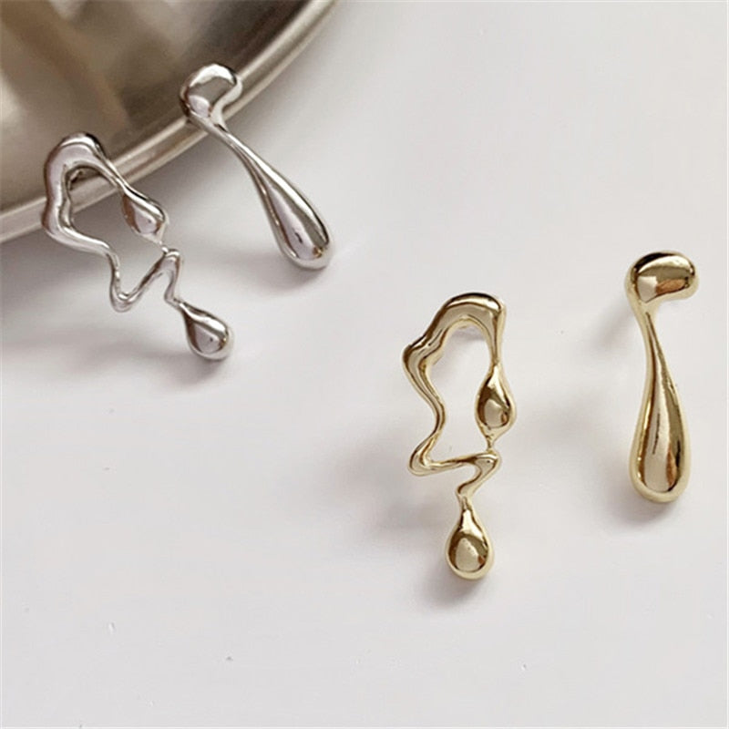 Peris Gems Metal Asymmetric Stud Earrings for Women | Cute Dangle Earrings Metal Asymmetric Stud Earrings for Women | Cute Earrings SHEIN Amazon Temu