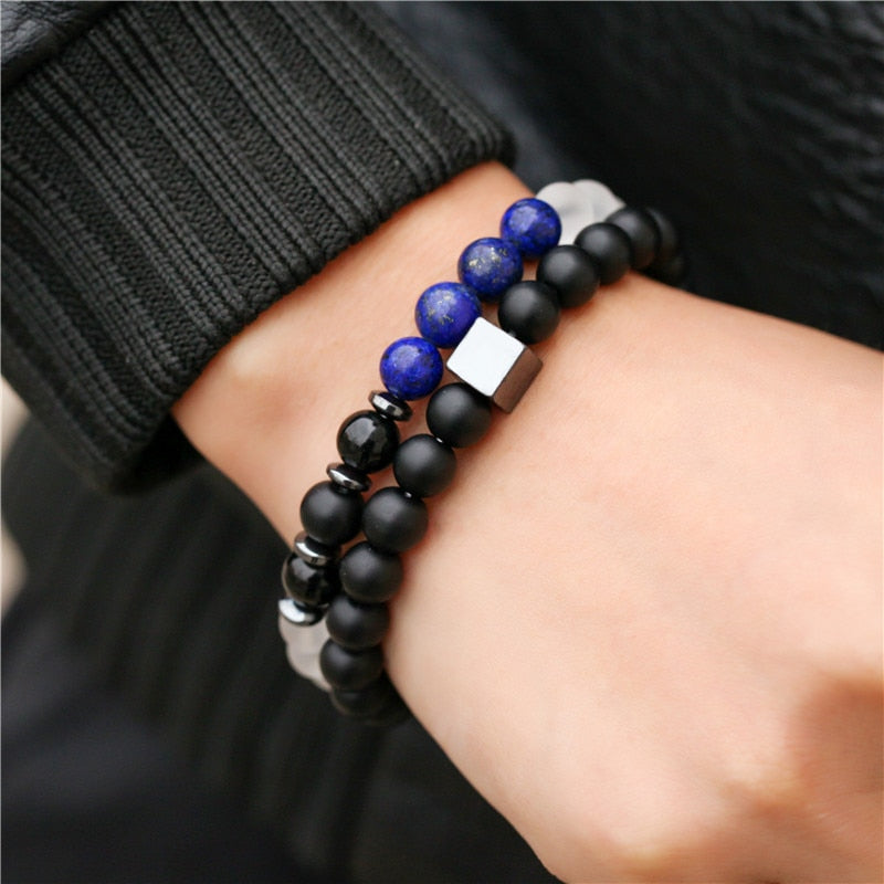 Peris Gems Micro Pave CZ 8mm Disco Ball Bracelet Unisex | 3pc Black Bracelet Charm Set SHEIN Amazon Temu