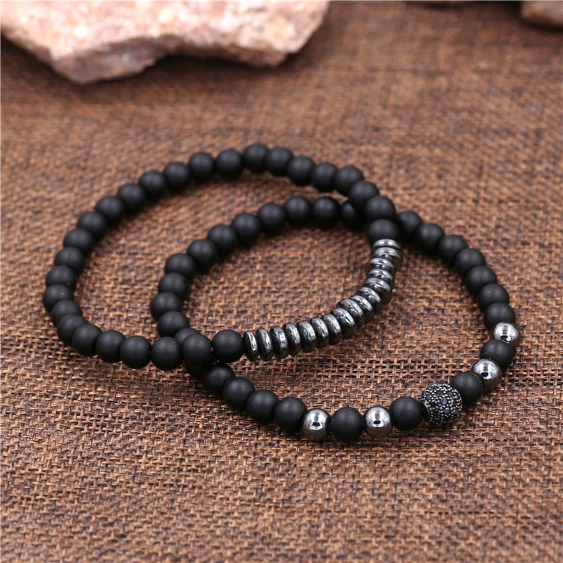 Peris Gems Micro Pave CZ 8mm Disco Ball Bracelet Unisex | 3pc Black Bracelet Charm Set SHEIN Amazon Temu