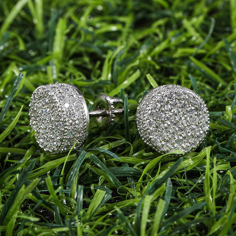 Peris Gems Micro Paved Round Full Diamond Stud Earrings Unisex SHEIN Amazon Temu