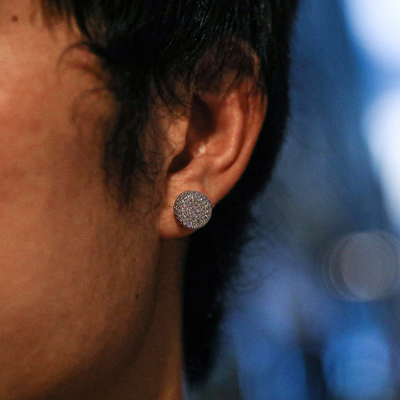 Peris Gems Micro Paved Round Full Diamond Stud Earrings Unisex SHEIN Amazon Temu