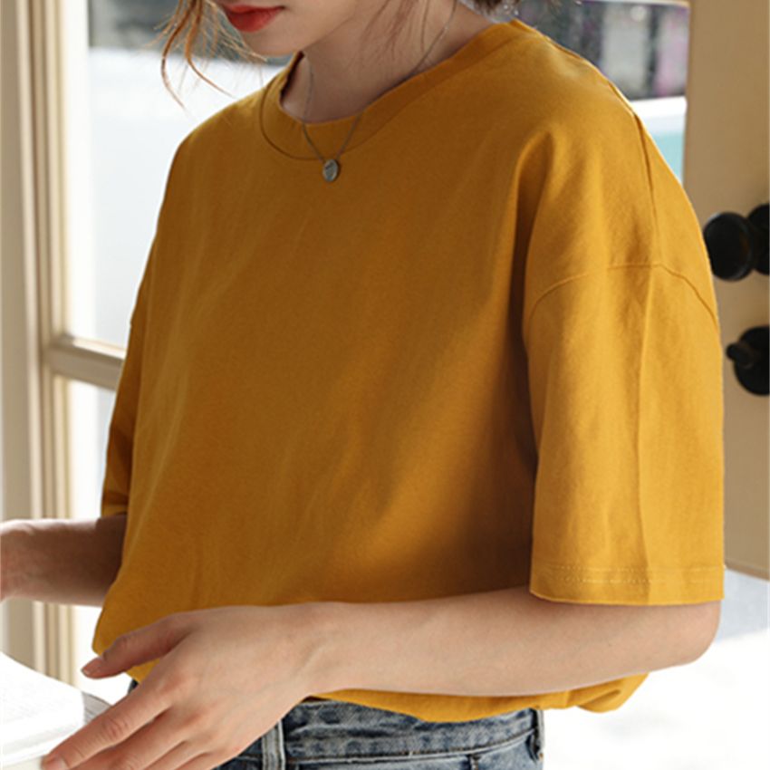 Peris Gems Minimalist Solid T-Shirt for Women | Loose Comfy Tees SHEIN Amazon Temu