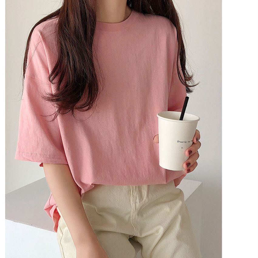 Peris Gems Minimalist Solid T-Shirt for Women | Loose Comfy Tees SHEIN Amazon Temu