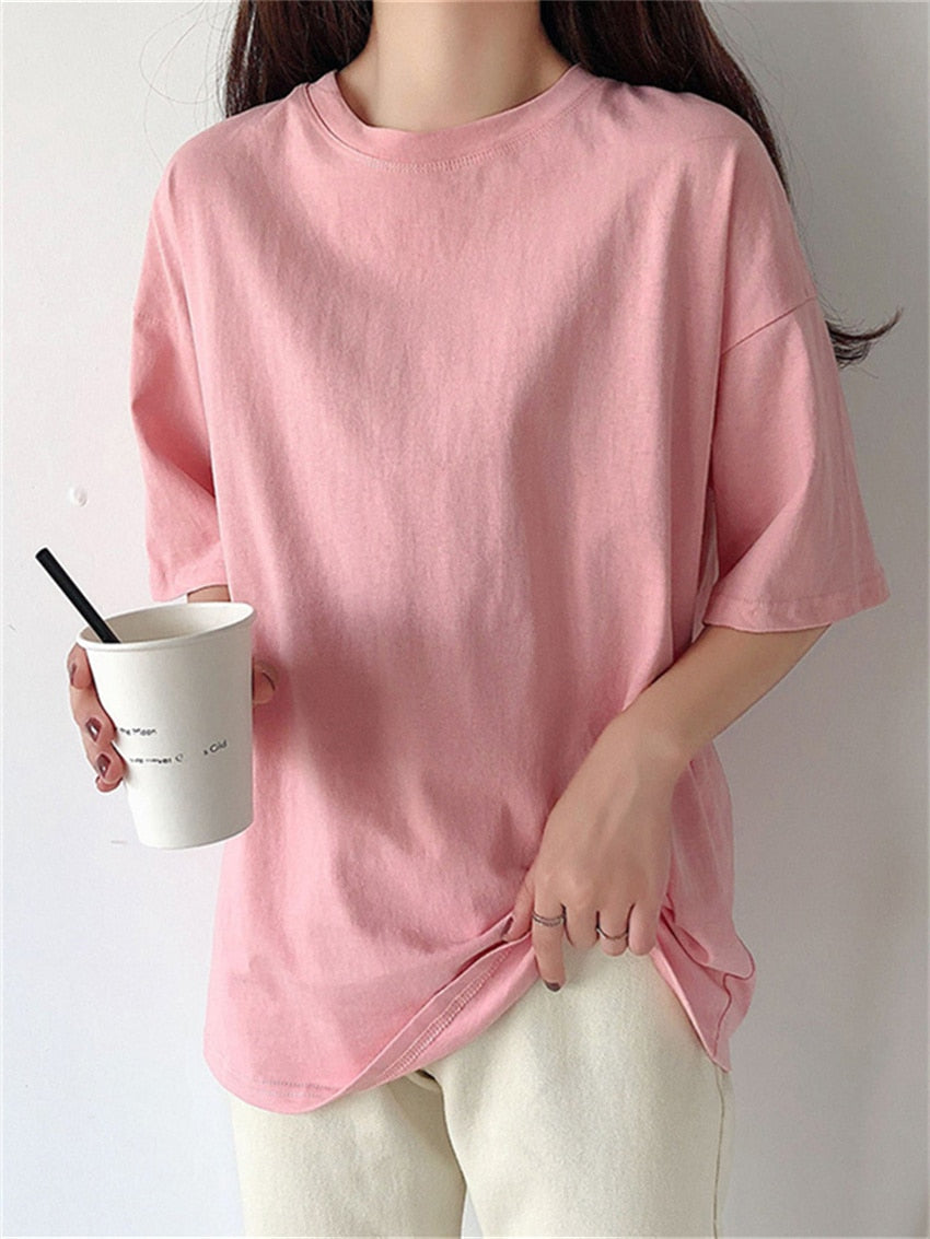Peris Gems Minimalist Solid T-Shirt for Women | Loose Comfy Tees SHEIN Amazon Temu
