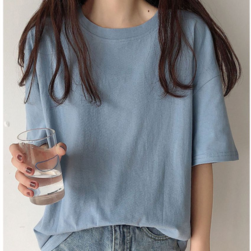 Peris Gems Minimalist Solid T-Shirt for Women | Loose Comfy Tees SHEIN Amazon Temu