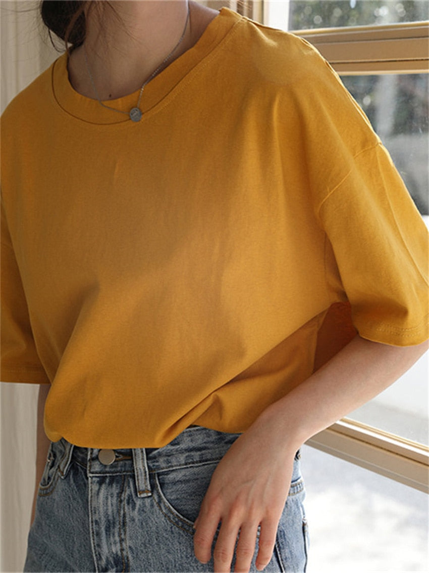Peris Gems Minimalist Solid T-Shirt for Women | Loose Comfy Tees SHEIN Amazon Temu