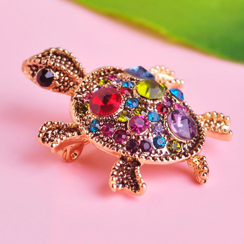 Peris Gems Mixed Diamond Tortoise Turtle Lapel Brooch Pins Unisex SHEIN Amazon Temu