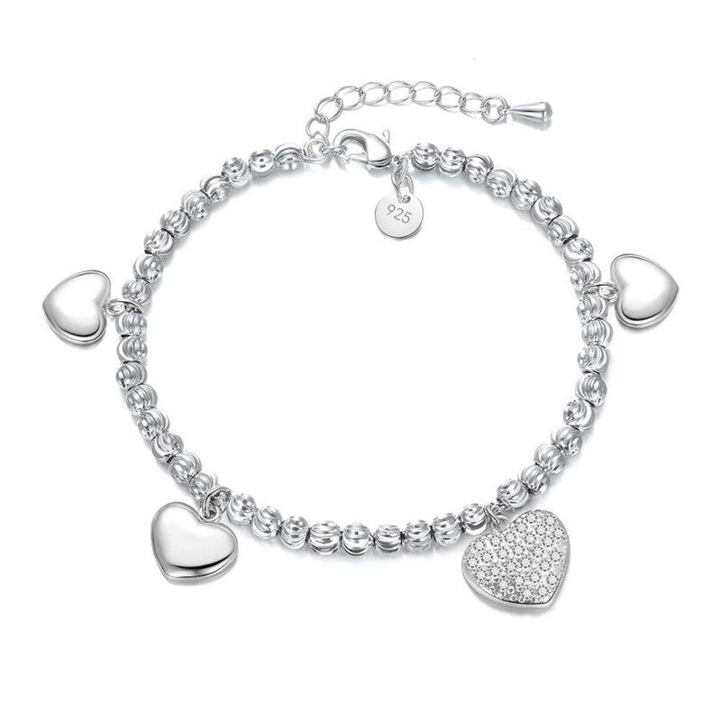 Peris Gems Model 1 Heart Bangle 925 Silver Paved Bracelet for Women SHEIN Amazon Temu