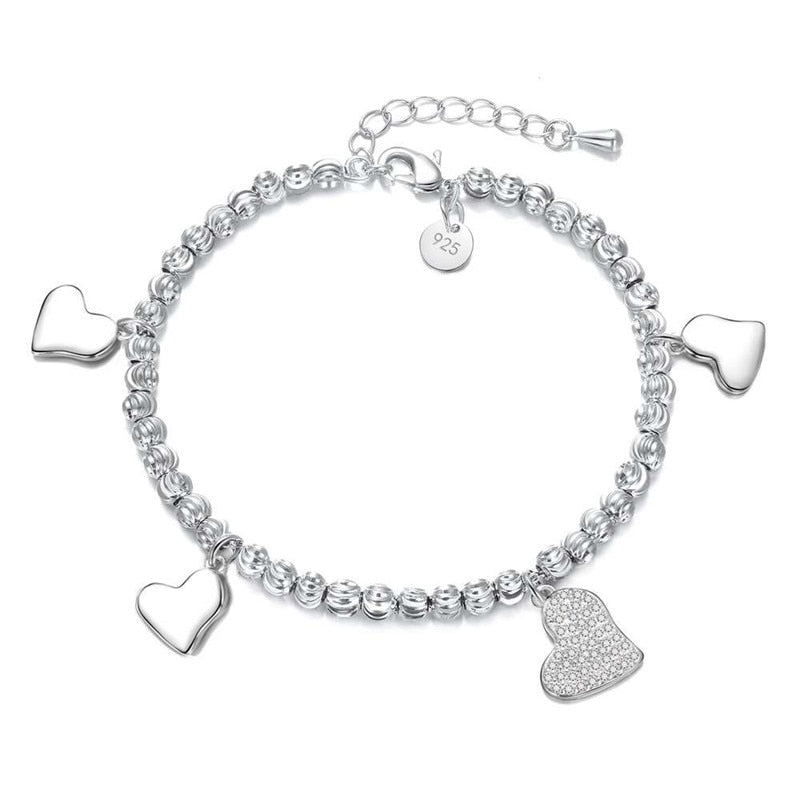 Peris Gems Model 4 Heart Bangle 925 Silver Paved Bracelet for Women SHEIN Amazon Temu
