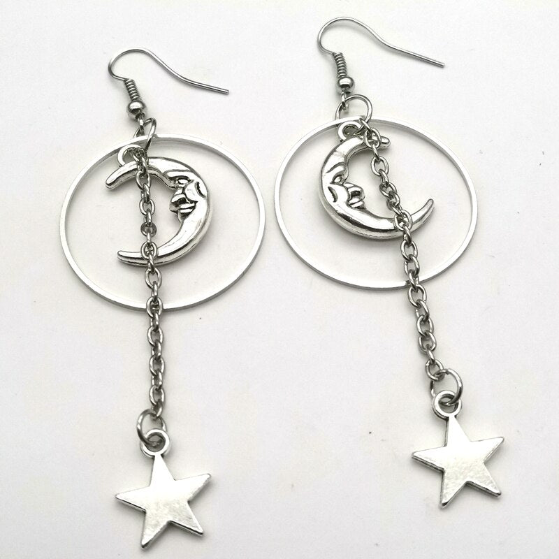 Peris Gems Moon and Star Earrings for Women | Celestial Crescent Moon Star Tassel Earrings SHEIN Amazon Temu