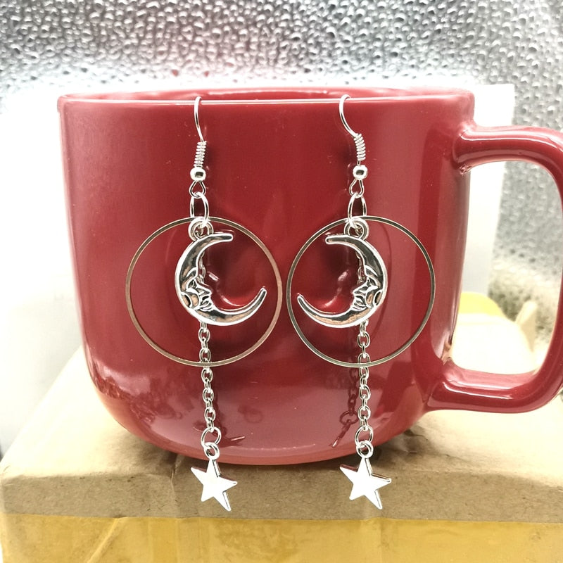 Peris Gems Moon and Star Earrings for Women | Celestial Crescent Moon Star Tassel Earrings SHEIN Amazon Temu