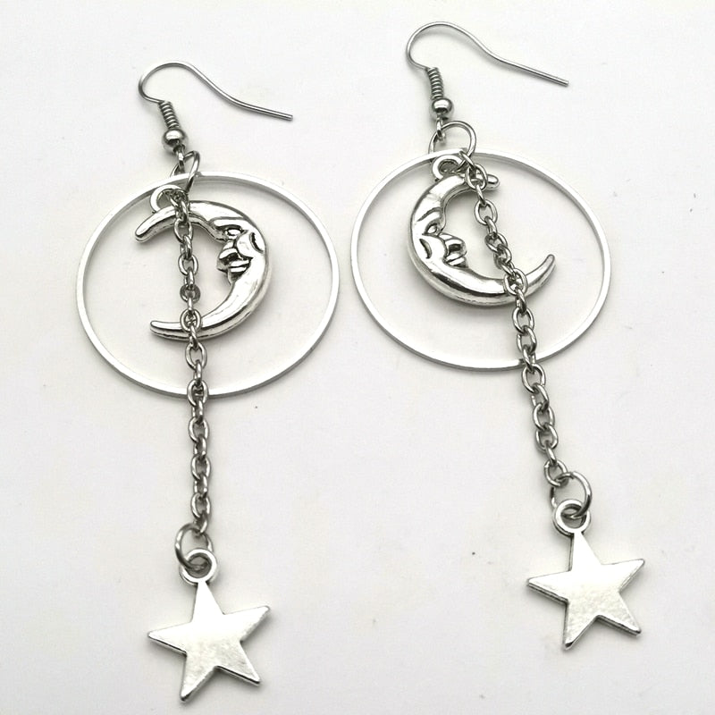 Peris Gems Moon and Star Earrings for Women | Celestial Crescent Moon Star Tassel Earrings SHEIN Amazon Temu