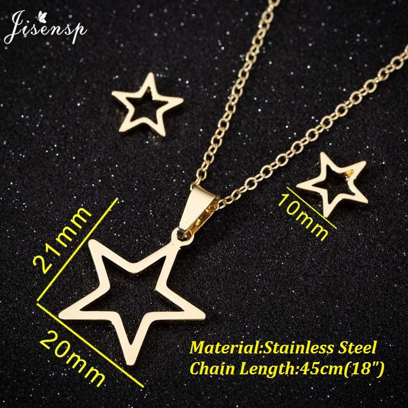 Peris Gems Moon and Star Stainless Steel Pendent Necklaces | Crescent Moon Earrings and Necklace Set SHEIN Amazon Temu