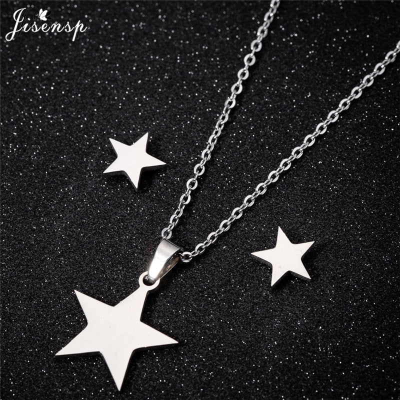 Peris Gems Moon and Star Stainless Steel Pendent Necklaces | Crescent Moon Earrings and Necklace Set SHEIN Amazon Temu
