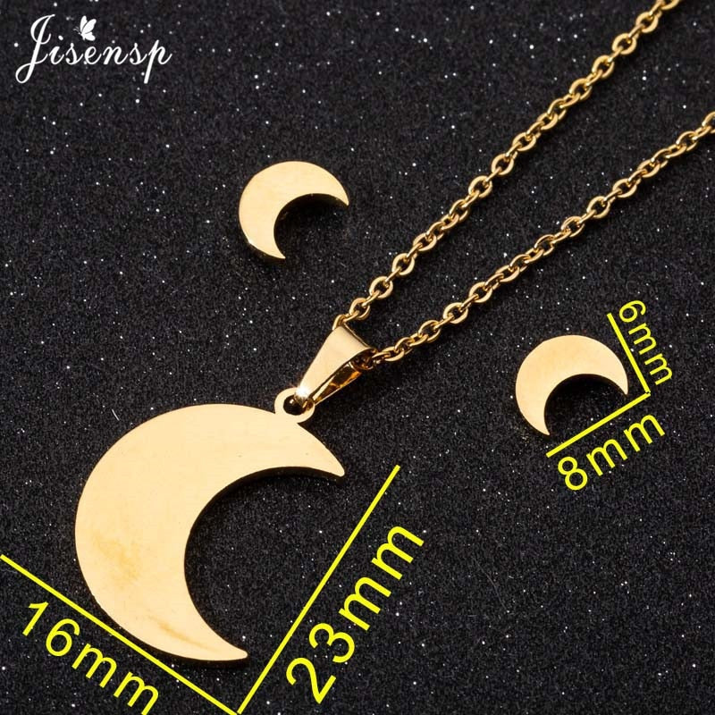 Peris Gems Moon and Star Stainless Steel Pendent Necklaces | Crescent Moon Earrings and Necklace Set SHEIN Amazon Temu