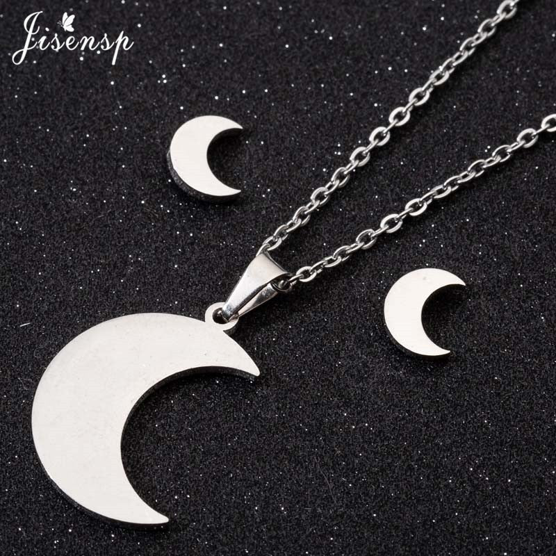 Peris Gems Moon and Star Stainless Steel Pendent Necklaces | Crescent Moon Earrings and Necklace Set SHEIN Amazon Temu
