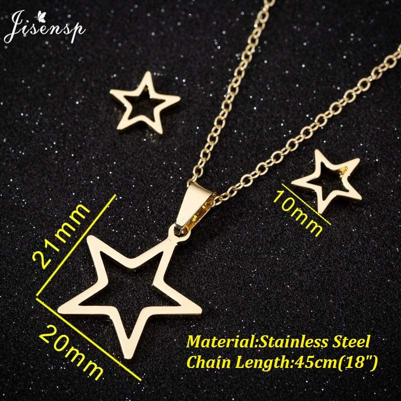 Peris Gems Moon and Star Stainless Steel Pendent Necklaces | Crescent Moon Earrings and Necklace Set SHEIN Amazon Temu