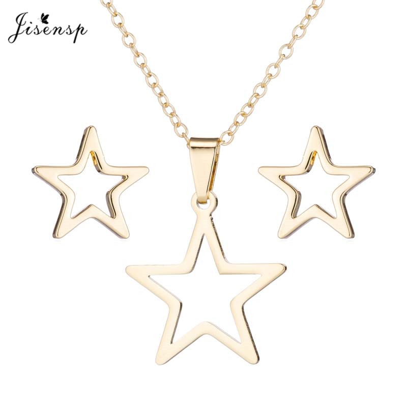 Peris Gems Moon and Star Stainless Steel Pendent Necklaces | Crescent Moon Earrings and Necklace Set SHEIN Amazon Temu