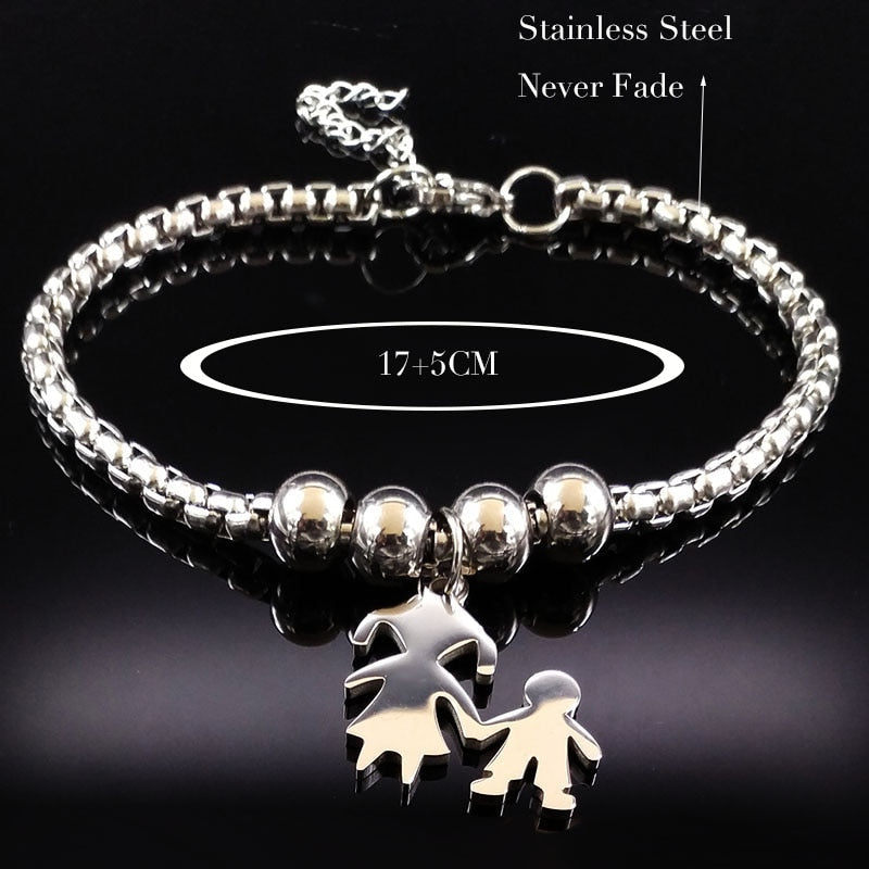Peris Gems Mother Daughter Stainless Steel Bracelet for Women SHEIN Amazon Temu