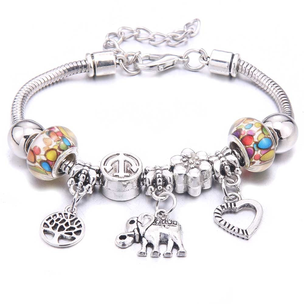 Peris Gems Multi Elephant Dragonfly & Owl Pendants Crystal Charm Bracelets | Beads Bracelet for Women Dragonfly & Owl Pendants Crystal Charm Bracelets SHEIN Amazon Temu