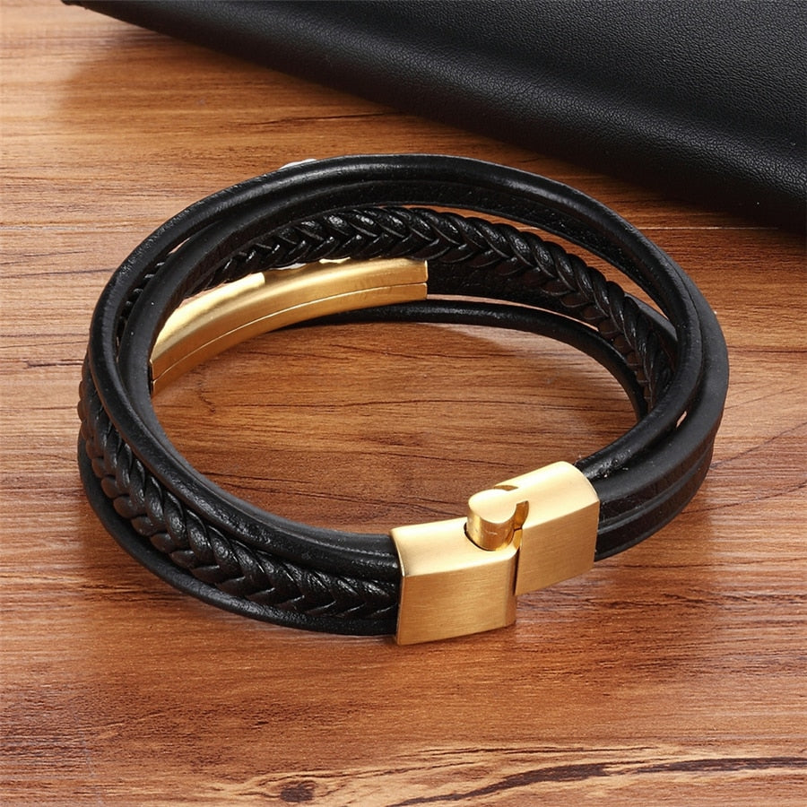 Peris Gems Multilayered Charm Cuff Leather Bracelets for Men SHEIN Amazon Temu