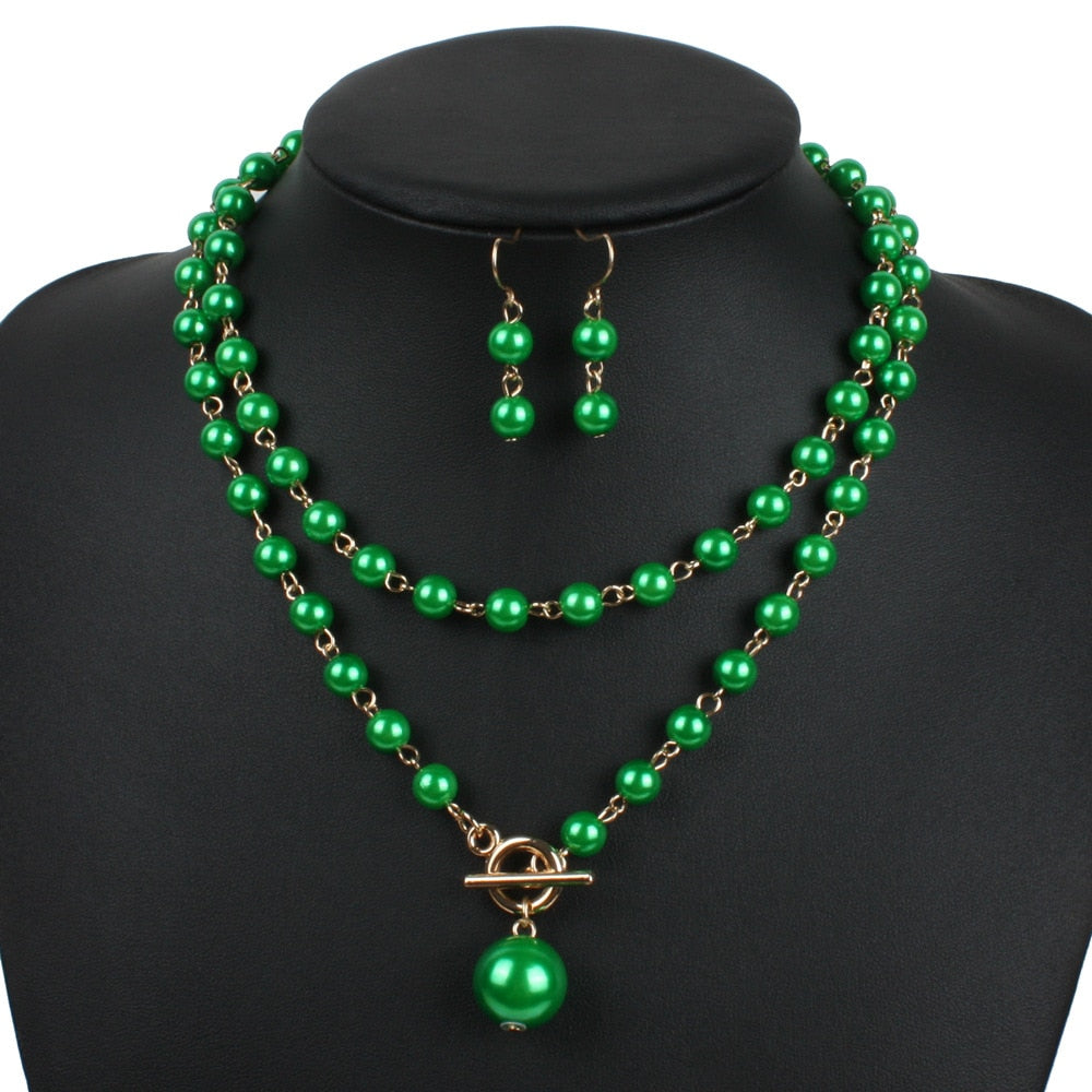Peris Gems Multilayered Pearl Necklace and Earrings Set for Women SHEIN Amazon Temu