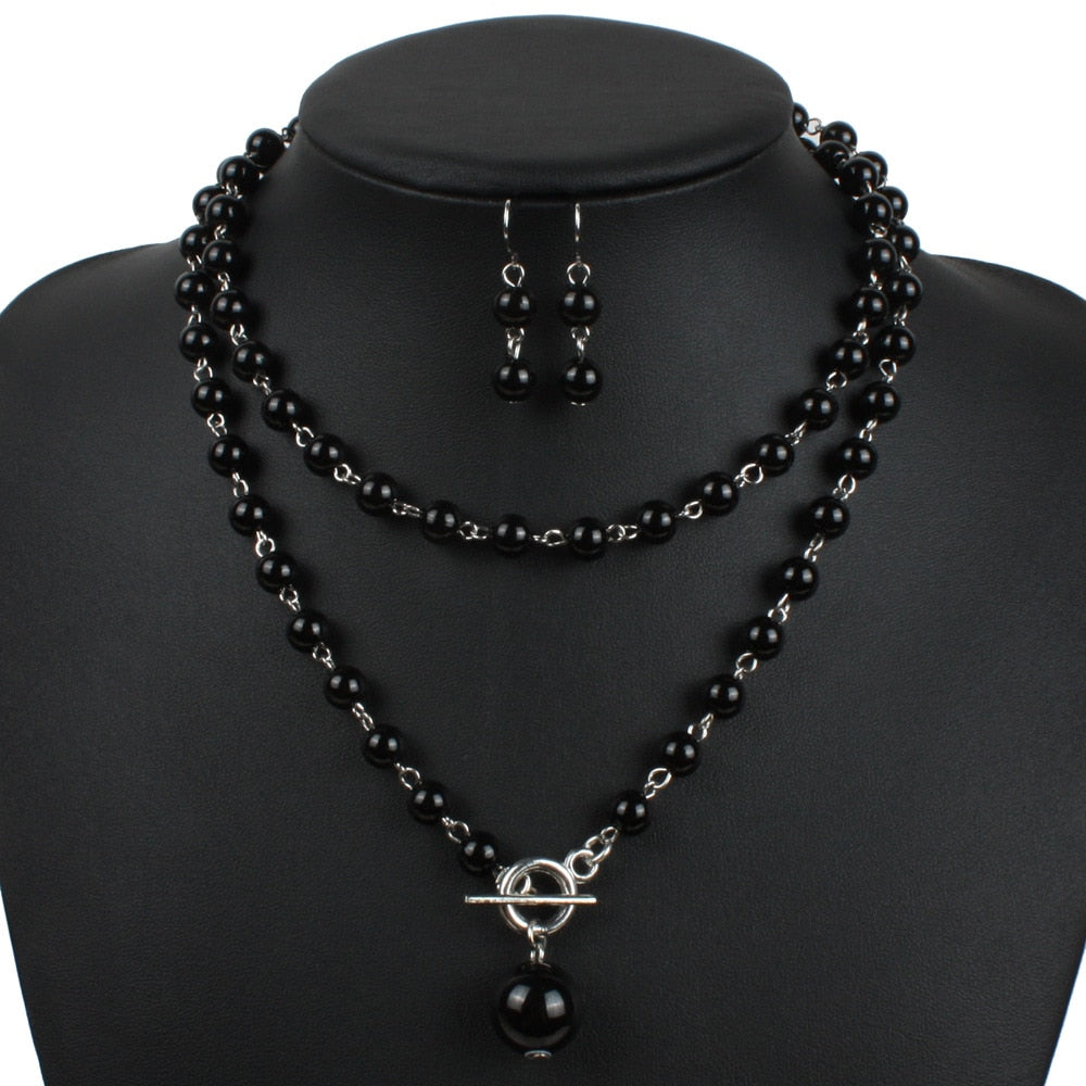 Peris Gems Multilayered Pearl Necklace and Earrings Set for Women SHEIN Amazon Temu