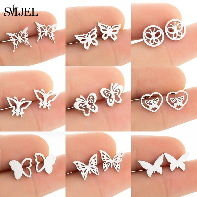 Peris Gems Multiple Style Butterfly Earrings for Women | Stainless Steel Earrings SHEIN Amazon Temu