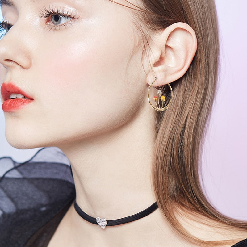 Peris Gems Mushroom Hoop Butterfly Earrings for Women | Gold Silver Trendy Designer Earrings for Women SHEIN Amazon Temu