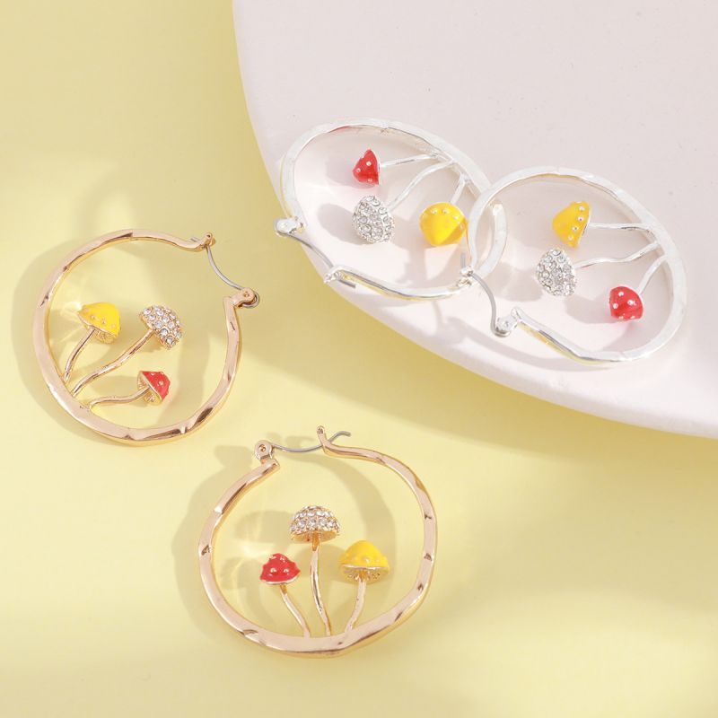 Peris Gems Mushroom Hoop Butterfly Earrings for Women | Gold Silver Trendy Designer Earrings for Women SHEIN Amazon Temu