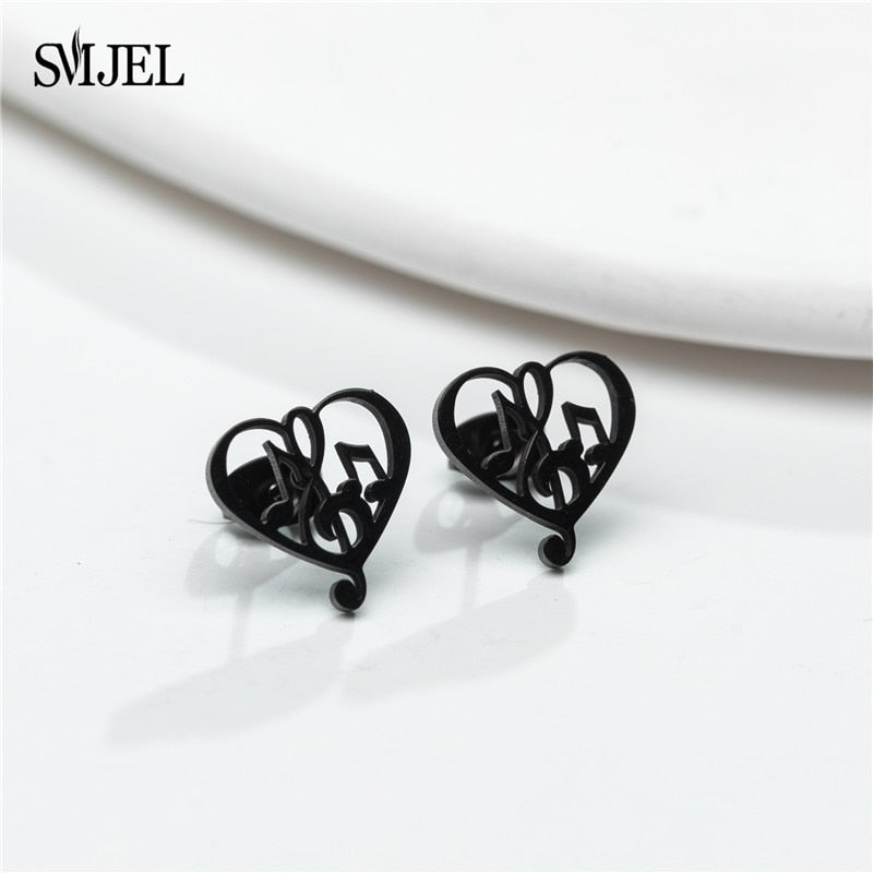 Peris Gems Musical Note Stud Earrings for Women | Stainless Steel Silver Earrings Musical Note Stud Earrings for Women | Stainless Steel SHEIN Amazon Temu