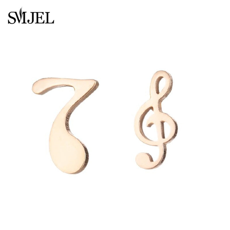 Peris Gems Musical Note Stud Earrings for Women | Stainless Steel Silver Earrings Musical Note Stud Earrings for Women | Stainless Steel SHEIN Amazon Temu