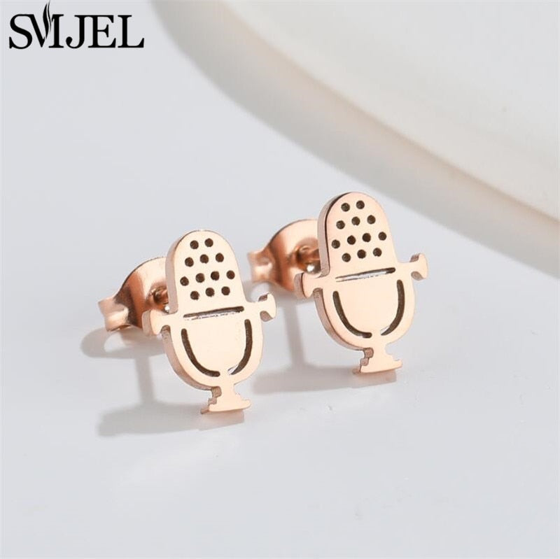 Peris Gems Musical Note Stud Earrings for Women | Stainless Steel Silver Earrings Musical Note Stud Earrings for Women | Stainless Steel SHEIN Amazon Temu