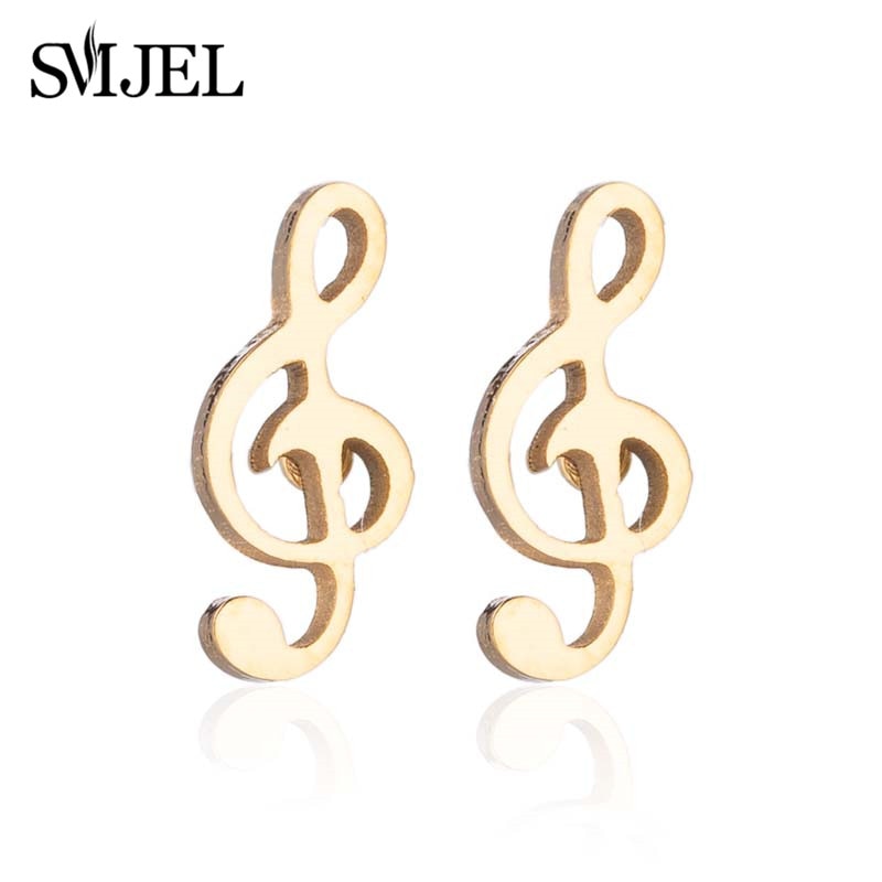 Peris Gems Musical Note Stud Earrings for Women | Stainless Steel Silver Earrings Musical Note Stud Earrings for Women | Stainless Steel SHEIN Amazon Temu