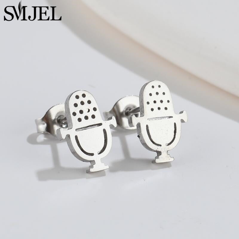Peris Gems Musical Note Stud Earrings for Women | Stainless Steel Silver Earrings Musical Note Stud Earrings for Women | Stainless Steel SHEIN Amazon Temu