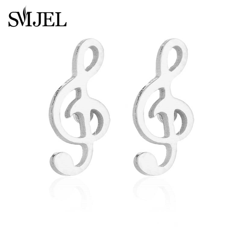 Peris Gems Musical Note Stud Earrings for Women | Stainless Steel Silver Earrings Musical Note Stud Earrings for Women | Stainless Steel SHEIN Amazon Temu