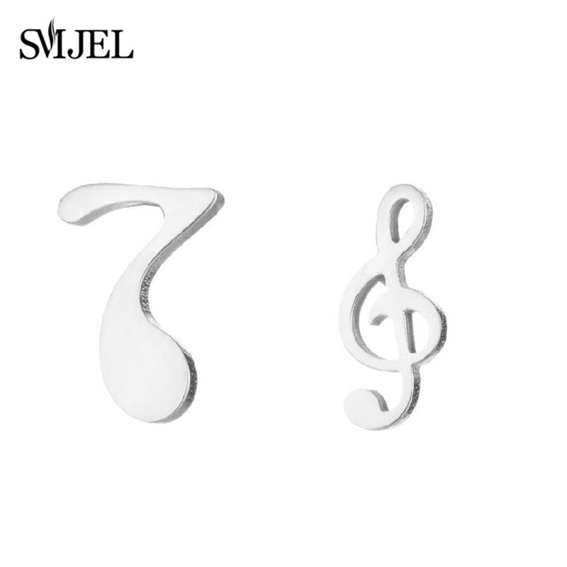 Peris Gems Musical Note Stud Earrings for Women | Stainless Steel Silver Earrings Musical Note Stud Earrings for Women | Stainless Steel SHEIN Amazon Temu