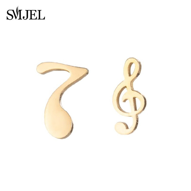 Peris Gems Musical Note Stud Earrings for Women | Stainless Steel Silver Earrings Musical Note Stud Earrings for Women | Stainless Steel SHEIN Amazon Temu