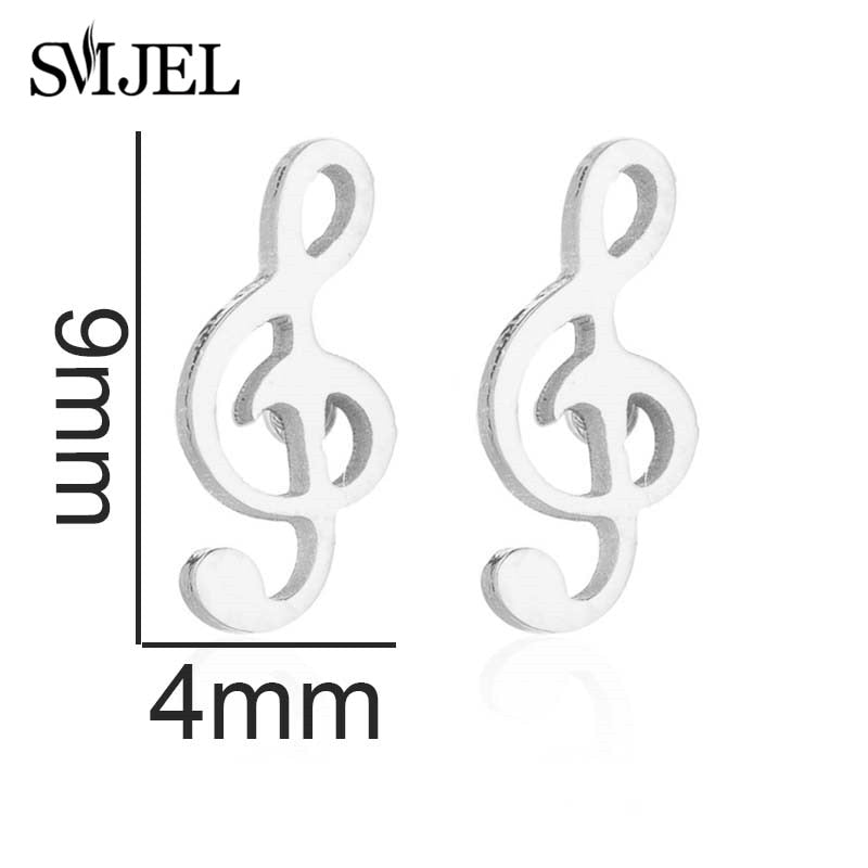 Peris Gems Musical Note Stud Earrings for Women | Stainless Steel Silver Earrings Musical Note Stud Earrings for Women | Stainless Steel SHEIN Amazon Temu