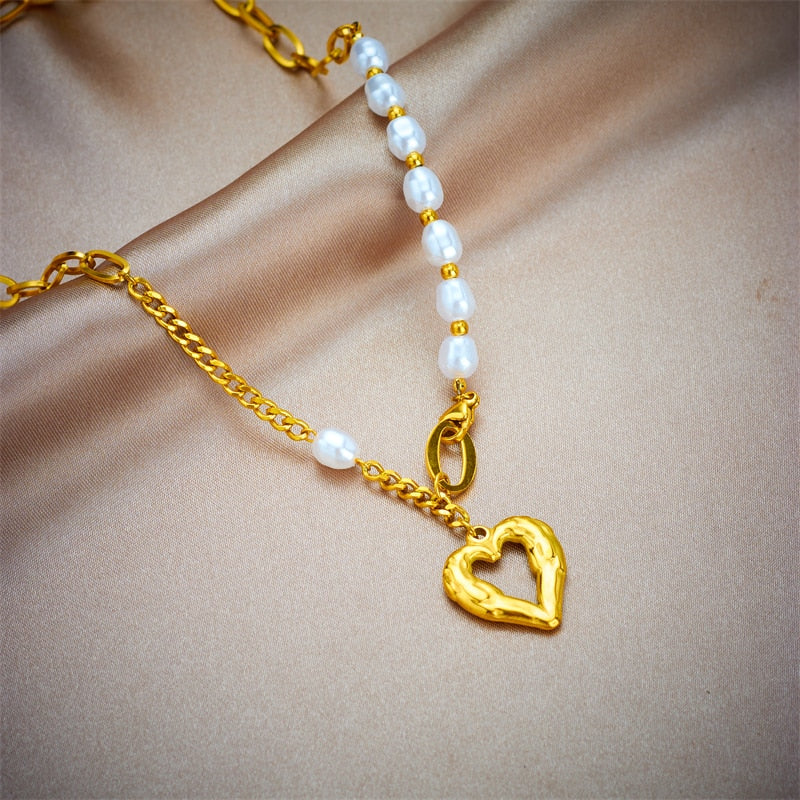 Peris Gems N1931 Layered Stainless Heart Padlock Necklaces for Women SHEIN Amazon Temu