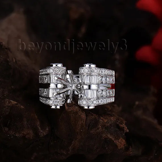 Peris Gems Natural 1.85ct Diamond 8x8mm Dia Semi Mount Ring Natural 1.85ct Diamond 8x8mm Dia Semi Mount 18K Ring SHEIN Amazon Temu
