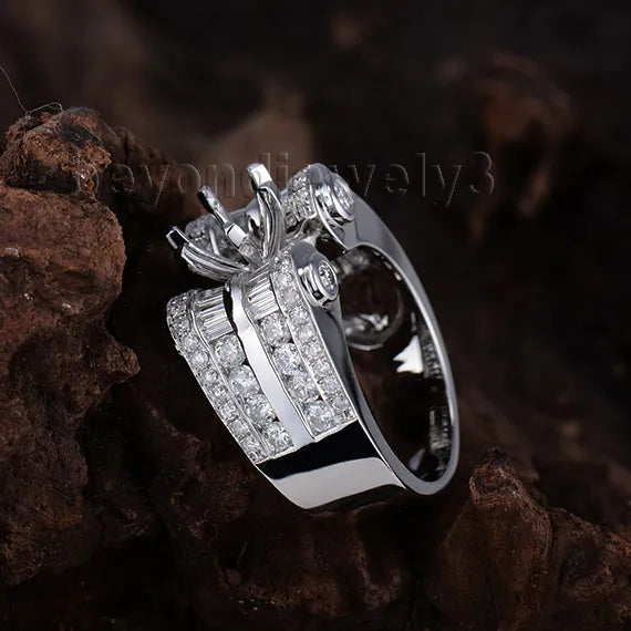 Peris Gems Natural 1.85ct Diamond 8x8mm Dia Semi Mount Ring Natural 1.85ct Diamond 8x8mm Dia Semi Mount 18K Ring SHEIN Amazon Temu