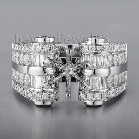 Peris Gems Natural 1.85ct Diamond 8x8mm Dia Semi Mount Ring Natural 1.85ct Diamond 8x8mm Dia Semi Mount 18K Ring SHEIN Amazon Temu