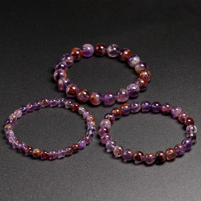 Peris Gems Natural Auralite Amethyst Round Bead Bracelets Unisex SHEIN Amazon Temu
